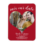 Rode Hart Foto Bruiloft Save the Date Magneet (Verticaal)