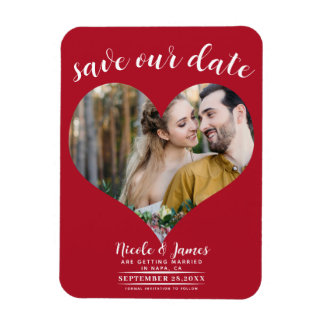 Rode Hart Foto Bruiloft Save the Date Magneet