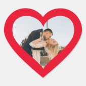 Rode Hart Foto in Hart Hart Sticker (Voorkant)