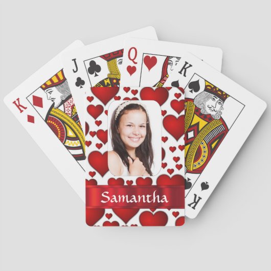 Rode hart foto sjabloon pokerkaarten (Achterkant)