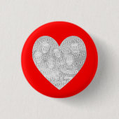 Rode Hart Foto Sjabloon Ronde Button 3,2 Cm (Voorkant)