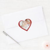 Rode Hart Foto Trouwstickers Sticker (Envelop)