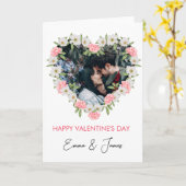 Rode Hart Foto Valentijnsdag Kaart (Gele Bloem)