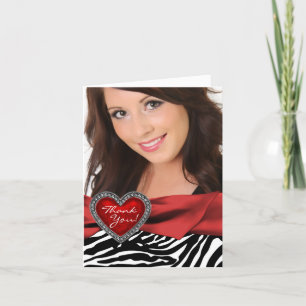 Rode Hart Foto Zebra Dankkaartjes Bedankkaart