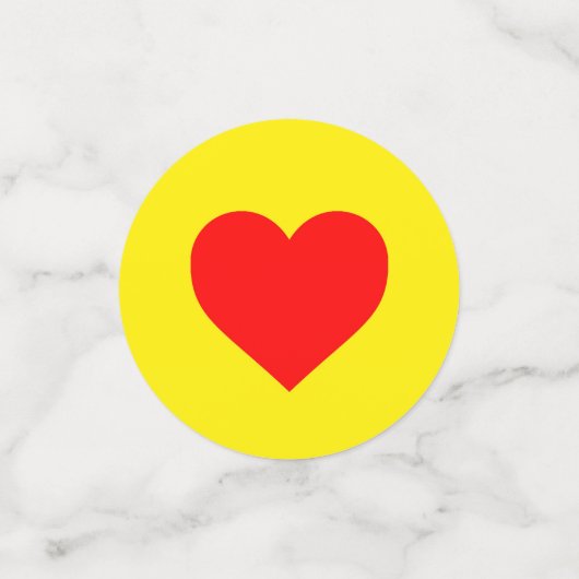 Rode Hart Geel Confetti (Kleine voorkant)