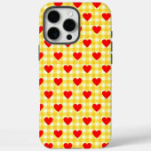 Rode Hart Geel Gingham Schattigee Valentijnsdag Gi Case-Mate iPhone Case (Achterkant)