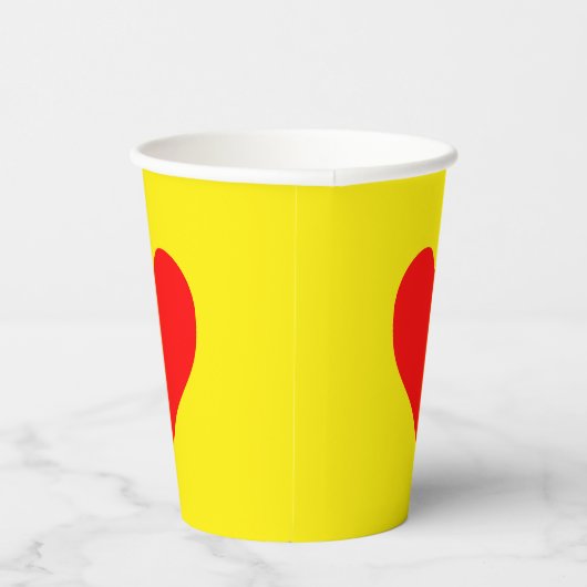 Rode Hart Geel Papieren Bekers (Rechts)