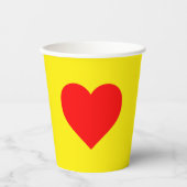 Rode Hart Geel Papieren Bekers (Voorkant)
