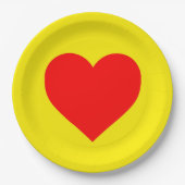 Rode Hart Geel Papieren Bordje (Voorkant)