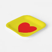 Rode Hart Geel Papieren Bordje (Gebogen)