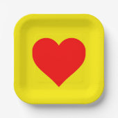 Rode Hart Geel Papieren Bordje (Voorkant)