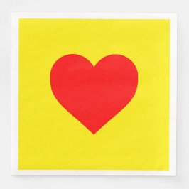 Rode Hart Geel Servet