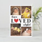 Rode Hart Gekozen Geliefd Geadopteerd Fotocollage Aankondiging (Staand voorkant)