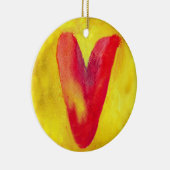 Rode hart Gele achtergrond  Ornament (Rechts)