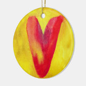 Rode hart Gele achtergrond  Ornament (Links)