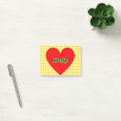 Rode Hart Gele Gingham Valentijnsdag Post-it® Notes (Kantoor)