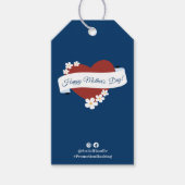 Rode Hart Gelukkig Moederdag Banner Sociale Connec Cadeaulabel (Voorkant)