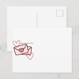 Rode Hart Gelukkig Valentijnsdag Briefkaart