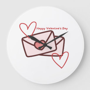 Rode Hart Gelukkig Valentijnsdag Grote Klok