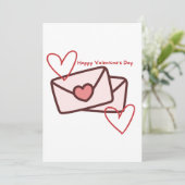 Rode Hart Gelukkig Valentijnsdag Kaart (Staand voorkant)