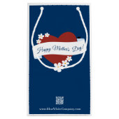 Rode Hart Gelukkige Moederdag Banner Logo QR-code Klein Cadeauzakje (Achterkant)