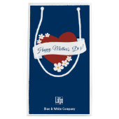 Rode Hart Gelukkige Moederdag Banner Logo QR-code Klein Cadeauzakje (Voorkant)