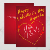 Rode Hart Gelukkige Valentijnsdag Kaart (Voorkant / Achterkant)