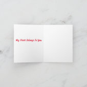 Rode Hart Gelukkige Valentijnsdag Kaart (Binnen)