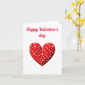 Rode Hart Gelukkige Valentijnsdag Kaart (Gele Bloem)