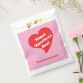 Rode Hart Gelukkige Valentijnsdag Papier Favoriet  Bedankzakje (Gezegeld)