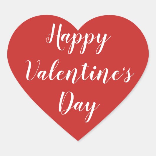 Rode Hart Gelukkige Valentijnsdag Sticker (Voorkant)