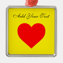 Rode Hart Gepersonaliseerde Hitte Metalen Ornament