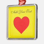 Rode Hart Gepersonaliseerde Hitte Metalen Ornament (Links)
