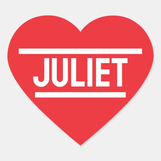 Rode Hart gepersonaliseerde naam Sticker (Voorkant)