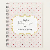 Rode Hart Gepersonaliseerde Planner met aangepaste (Voorkant)