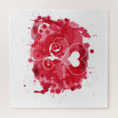 Rode Hart Geschilderde Spatten Legpuzzel (Horizontaal)