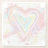 Rode Hart Glas Onderzetter (Achterkant)