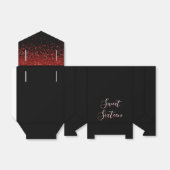 Rode Hart Glitter Sparkle Sweet Zestien Verjaardag Bedankdoosjes (Uitgevouwen)