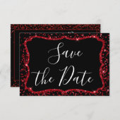 Rode Hart Glitter Sparkle Sweet Zestien Verjaardag Kaart (Voorkant / Achterkant)