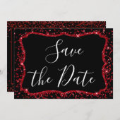 Rode Hart Glitter Sparkle Sweet Zestien Verjaardag Kaart (Voorkant / Achterkant)