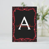 Rode Hart Glitter Sparkle Sweet Zestien Verjaardag Kaart (Staand voorkant)