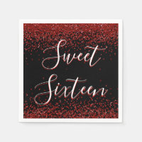 Rode Hart Glitter Sparkle Sweet Zestien Verjaardag