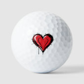 Rode Hart - Golfballen (Voorkant)