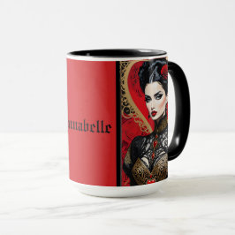 Rode Hart Gothic Lady Koffie Mok