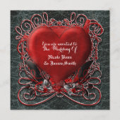 Rode Hart Gothic Valentijnsdag Trouwkaarten Kaart (Voorkant)