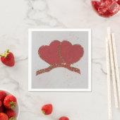 Rode hart gouden glans Valentijn Servet (Insitu)