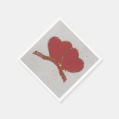Rode hart gouden glans Valentijn Servet (Hoek)