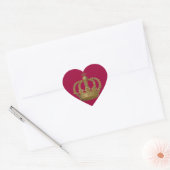 Rode Hart Gouden Kroon Sticker (Envelop)