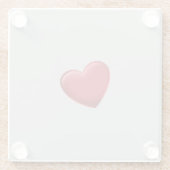 Rode Hart Grijs Trendy Liefde Bruiloft Glazen Onderzetter (Achterkant)
