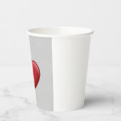 Rode Hart Grijs Trendy Liefde Bruiloft Papieren Bekers (Links)